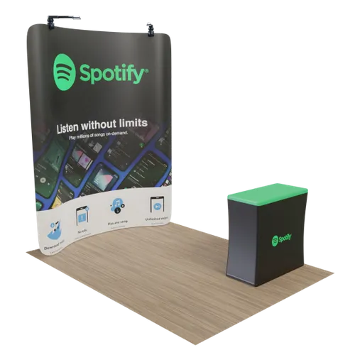 Custom Curved Zip-up Trade Show Display Backdrop Booth Stand 2.4 m x 2.4 m - Imprint Now - NZ