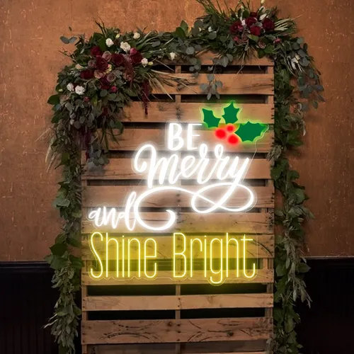 Be Merry & Shine Bright Neon Sign - Imprint Now - NZ