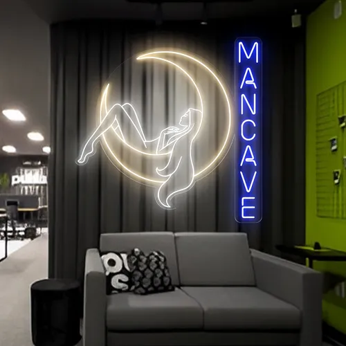 Moon Woman Mancave Neon Sign - Imprint Now - NZ