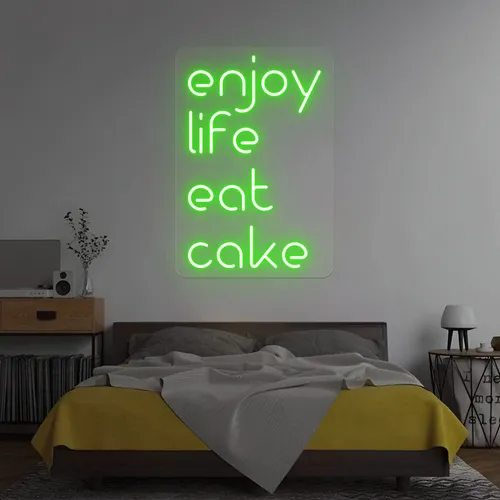 Enjoy Life Eat Cake Neon Sign - Imprint Now - NZ