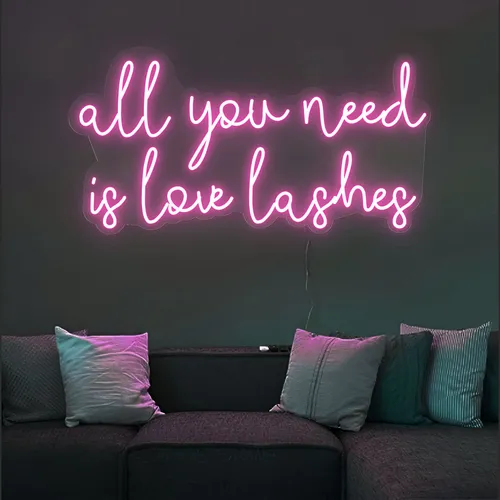 All You Need is Love Lashes Neon Sign - Imprint Now - NZ