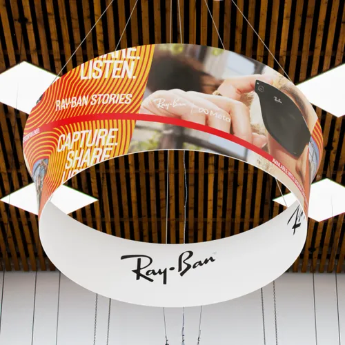 Custom Tapered Circle Personalised Trade Show Hanging Signs - Imprint Now - NZ