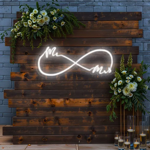 Mr and Mrs Infinity Wedding Neon Sign - Imprint Now - NZ