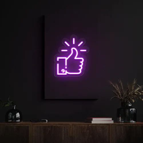 Purple Thumbs Up Neon Sign - Imprint Now - NZ