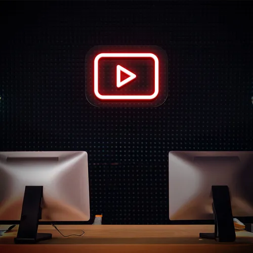Youtube Play Button Neon Sign - Imprint Now - NZ