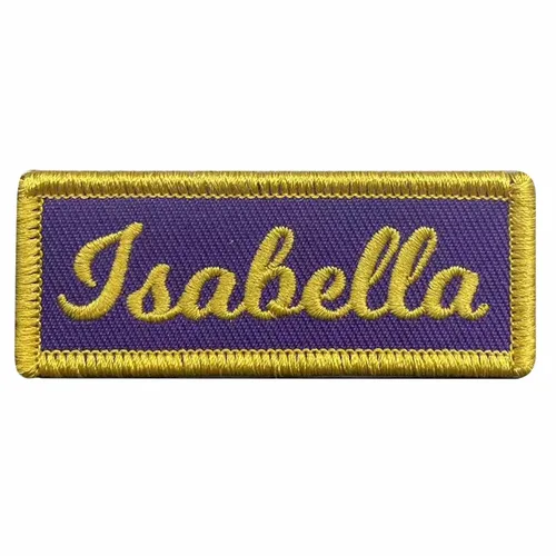 Yellow and Purple Isabella Name Patch - Imprint Now - NZ
