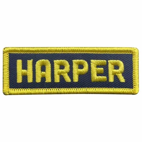 Yellow and Navy Harper Name Patch - Imprint Now - NZ
