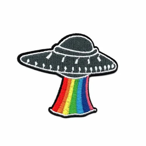 Rainbow and Black UFO Patch - Imprint Now - NZ
