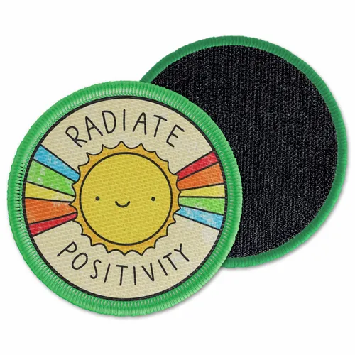 Round Radiate Positivity Velcro Patch - Imprint Now - NZ