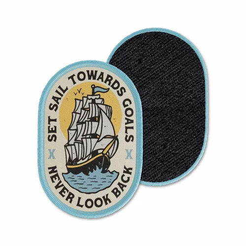 Oval Set Sail Never Look Back Velcro Patch - Imprint Now - NZ