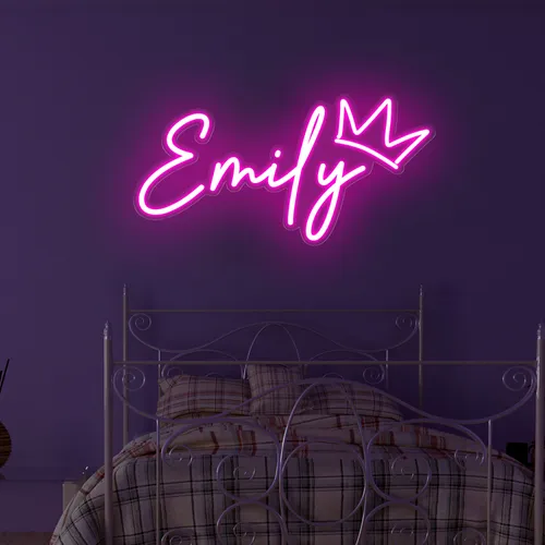 Emily Crown Neon Sign - Imprint Now - NZ