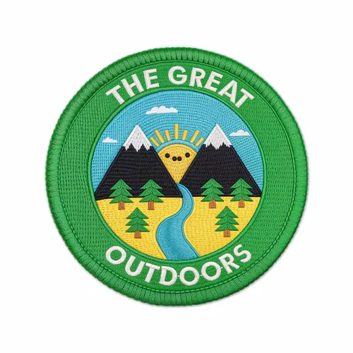 Round The Great Outdoors Iron On Patch - Imprint Now - NZ