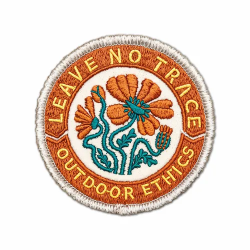 Round Leave No Trace Iron On Patch - Imprint Now - NZ