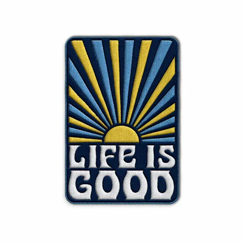 Rectangle Life is Good Iron On Patch - Imprint Now - NZ
