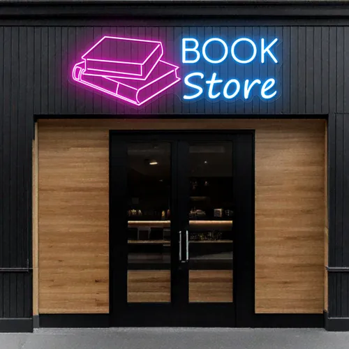 Glowing Book Store Neon Sign - Imprint Now - NZ