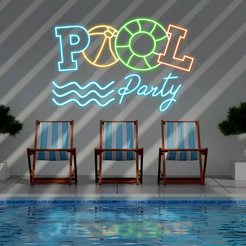 Fun Summer Pool Party Neon Sign - Imprint Now - NZ