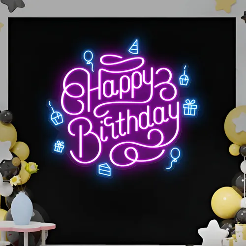 Happy Birthday Vibes Neon Sign - Imprint Now - NZ
