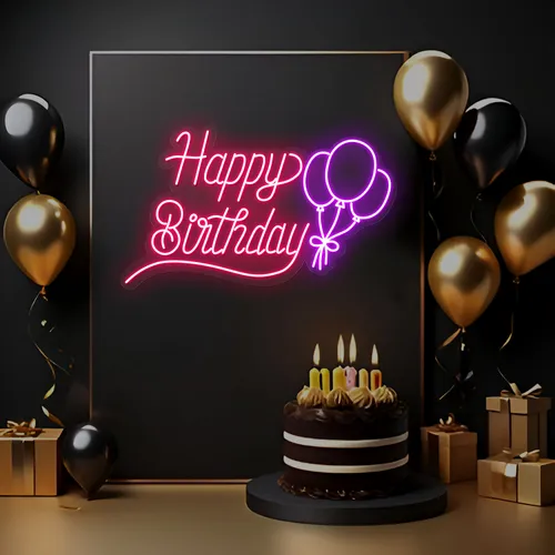 Happy Birthday Glow Neon Sign - Imprint Now - NZ