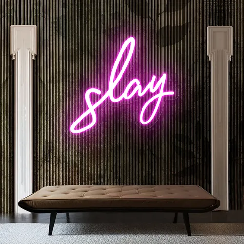 Glowing Slay Pink Neon Sign - Imprint Now - NZ
