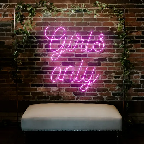 Chic Pink Girls Only Neon Sign - Imprint Now - NZ
