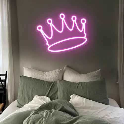 Majestic Pink Crown Neon Sign - Imprint Now - NZ