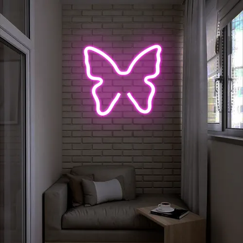 Flutter Pink Neon Sign - Imprint Now - NZ