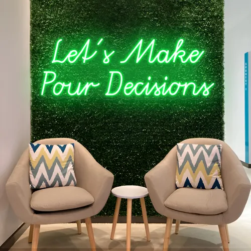 Stylish "Let's Make Pour Decisions" Neon Sign - Imprint Now - NZ