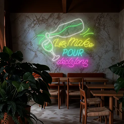 Cool "Let's Make Pour Decisions" Neon Sign - Imprint Now - NZ
