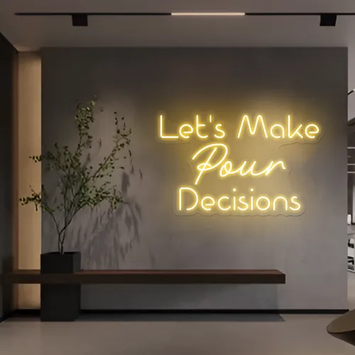 Chic "Let's Make Pour Decisions" Neon Sign - Imprint Now - NZ