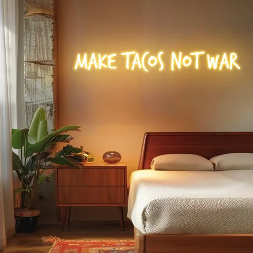 Zesty "Make Tacos Not War" Neon Sign - Imprint Now - NZ