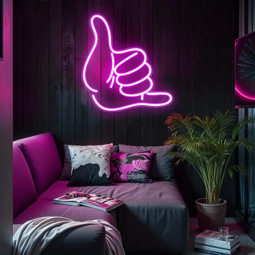 Pink Shaka Hand Neon Sign - Imprint Now - NZ