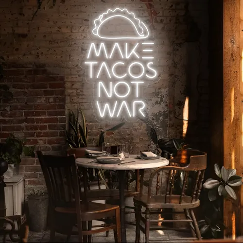 Tasty "Make Tacos Not War" Neon Sign - Imprint Now - NZ