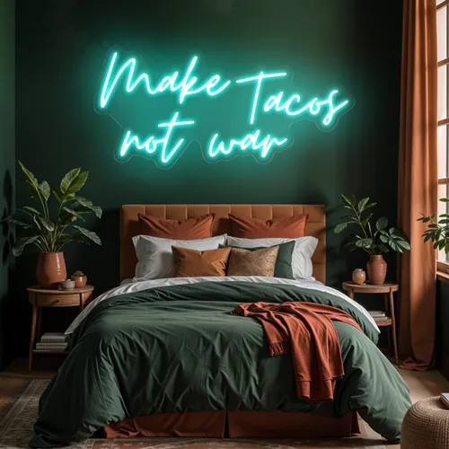 Sizzling "Make Tacos Not War" Neon Sign - Imprint Now - NZ