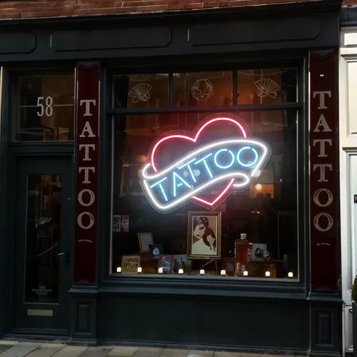 Tattoo Heart Window Neon Sign - Imprint Now - NZ