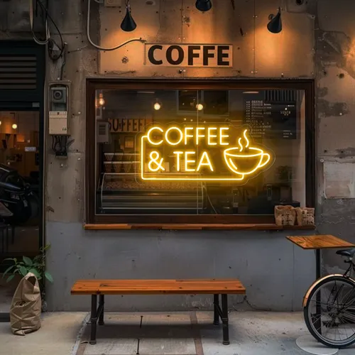 Coffee Tea Window Neon Sign - Imprint Now - NZ