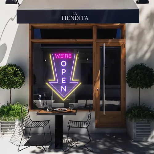 We're Open Vertical Neon Sign - Imprint Now - NZ