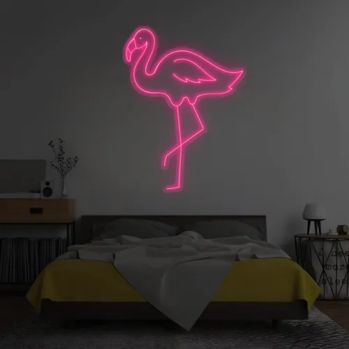 Single Flamingo Vertical Neon Sign - Imprint Now - NZ