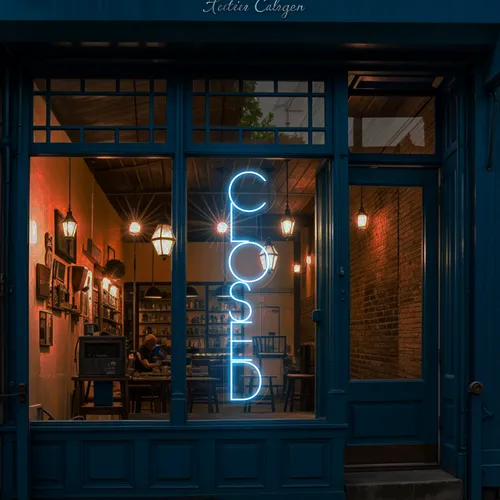 Closed Vertical Neon Sign - Imprint Now - NZ