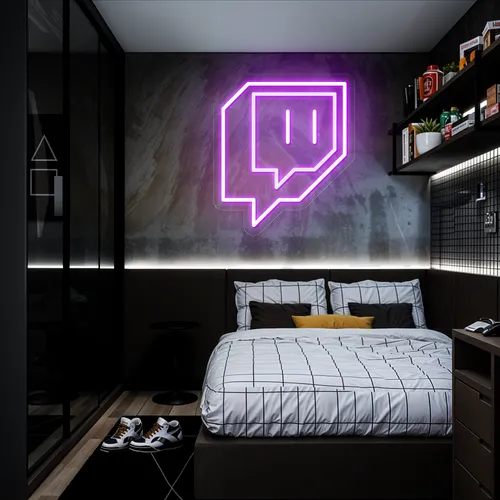 Twitch Icon Glow Neon Sign - Imprint Now - NZ