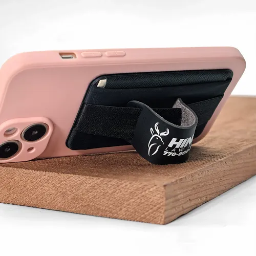 Leather Phone Wallet with Hand Grip - Imprint Now - NZ