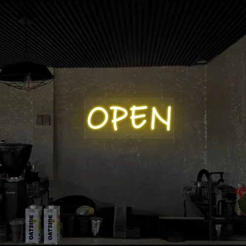 Open Neon Sign (small handwritten style) - Imprint Now - NZ