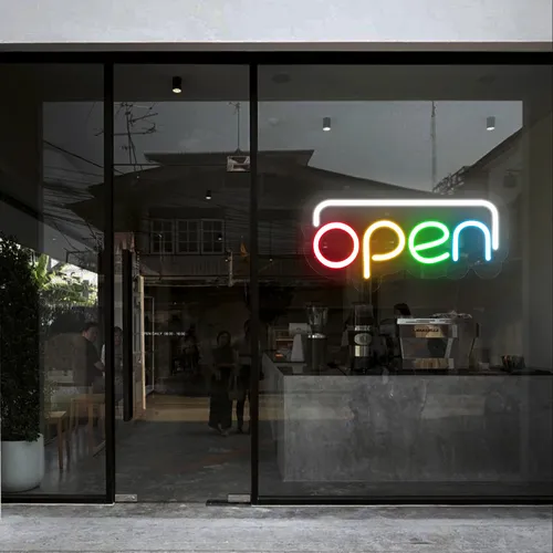 Open Multicolour Neon Sign - Imprint Now - NZ