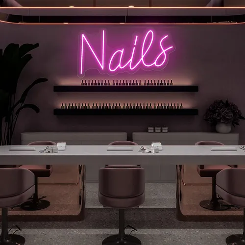 Nails Script Neon Sign - Imprint Now - NZ