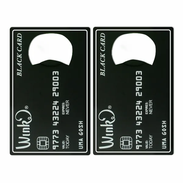 Black Card Shaped Bottle Opener - Imprint Now - NZ