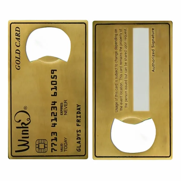 Gold Card Shaped Bottle Opener - Imprint Now - NZ