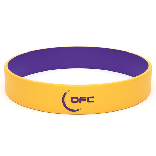 A green silicone wristband with the word 'LEGACIES' printed in white, flanked by two silhouette figures playing baseball, rendered on a plain white background.