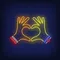 Woman Hands Heart Gesture Neon Sign - Imprint Now - NZ
