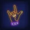 Rock Gesture Neon Sign - Imprint Now - NZ