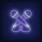 Crossed Microphone Neon Sign - Imprint Now - NZ