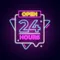 Open 24 Hours with Abstract Shapes Neon Sign - Imprint Now - NZ